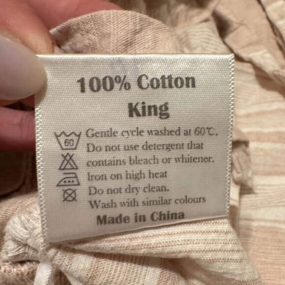 King Sized 100% Cotton Duvet Cover - Light Pink / Dusty rose - Picture 5 of 5